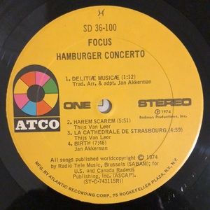 Focus Hamburger Concerto Vinyl Lp '74